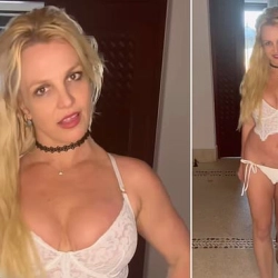 Britney Spears models skimpy white lingerie in sexy clip during Turks and Caicos getaway